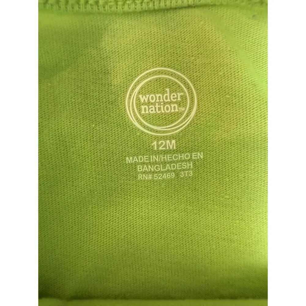 Wonder Nation Dress Baby Girls 12M Green Tutu Shamrock St Patricks Long Sleeve